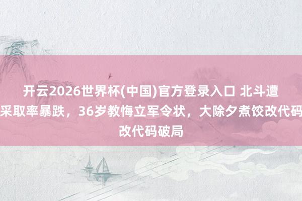 开云2026世界杯(中国)官方登录入口 北斗遭强扰采取率暴跌,36岁教悔立军令状,大除夕煮饺改代码破局