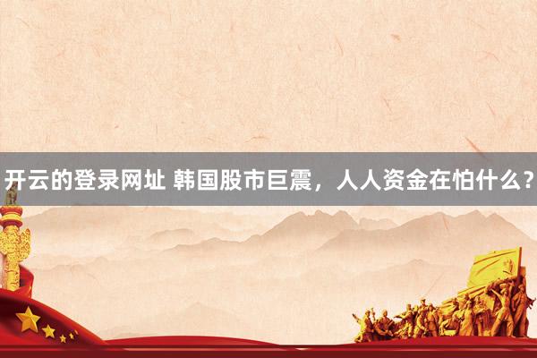 开云的登录网址 韩国股市巨震,人人资金在怕什么?