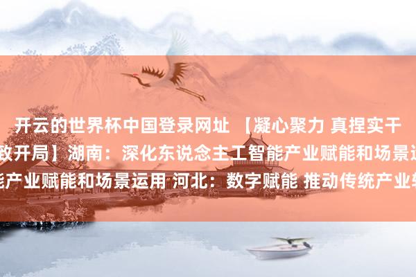 开云的世界杯中国登录网址 【凝心聚力 真捏实干 费力达成“十五五”雅致开局】湖南:深化东说念主工智能产业赋能和场景运用 河北:数字赋能 推动传统产业转型升级