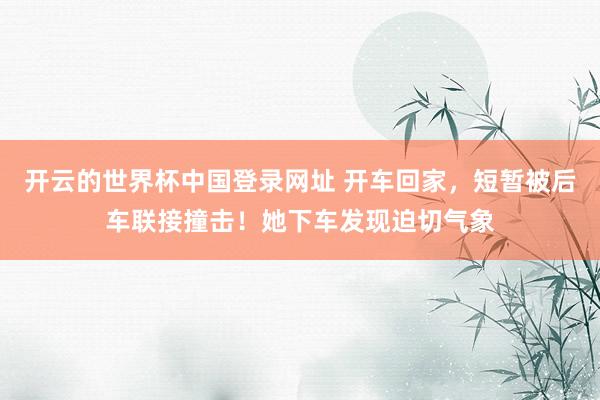 开云的世界杯中国登录网址 开车回家，短暂被后车联接撞击！她下车发现迫切气象