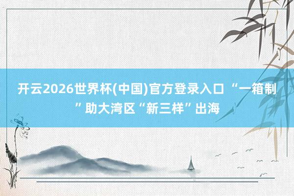 开云2026世界杯(中国)官方登录入口 “一箱制”助大湾区“新三样”出海