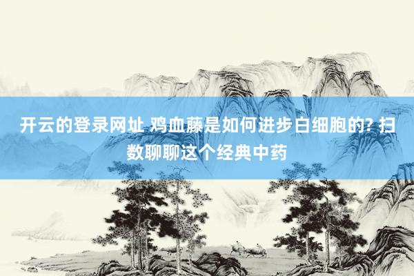 开云的登录网址 鸡血藤是如何进步白细胞的? 扫数聊聊这个经典中药