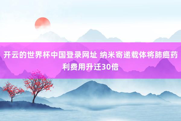 开云的世界杯中国登录网址 纳米寄递载体将肺癌药利费用升迁30倍