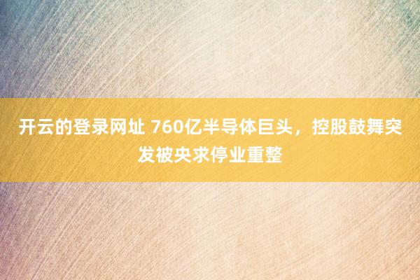 开云的登录网址 760亿半导体巨头,控股鼓舞突发被央求停业重整