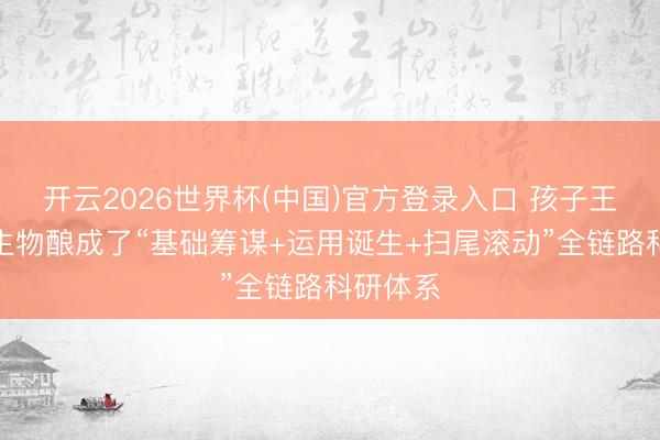 开云2026世界杯(中国)官方登录入口 孩子王:丝域生物酿成了“基础筹谋+运用诞生+扫尾滚动”全链路科研体系