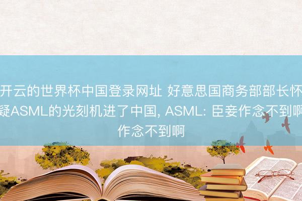 开云的世界杯中国登录网址 好意思国商务部部长怀疑ASML的光刻机进了中国, ASML: 臣妾作念不到啊