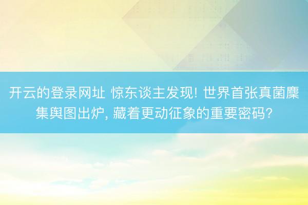 开云的登录网址 惊东谈主发现! 世界首张真菌麇集舆图出炉, 藏着更动征象的重要密码?